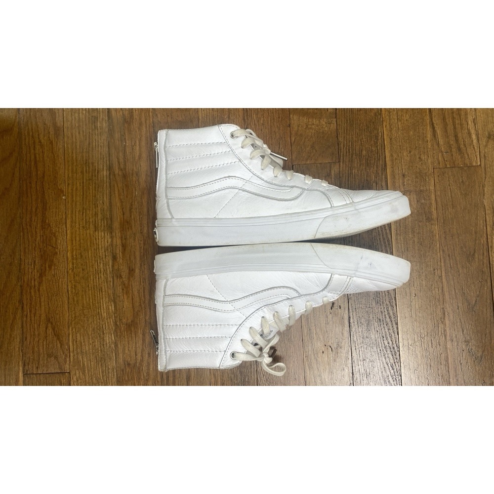 VANS Sk8-Hi Shoes Mens Sz 8.5 White High Top Sneakers Leather Skateboard 721356 - Picture 7 of 11